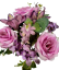 Šopek vrtnic in hortenzije ter vijolične lilije 47cm umetne