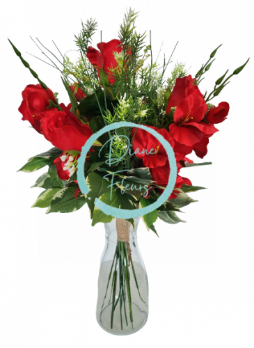 Vezani buket Exclusive ruže, gladiole, dodaci 53cm umjetni