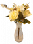 Šopek vrtnic, marjetic in lilij x7 krem 44cm umetno