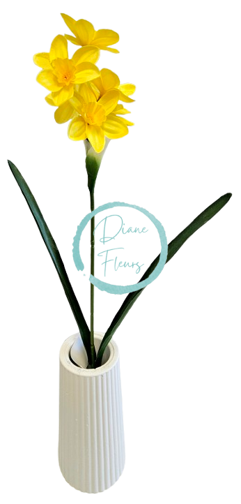 Umělý Narcis větev 45cm žlutá