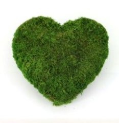 Wianek serce z mchu 27cm x 26cm zielony