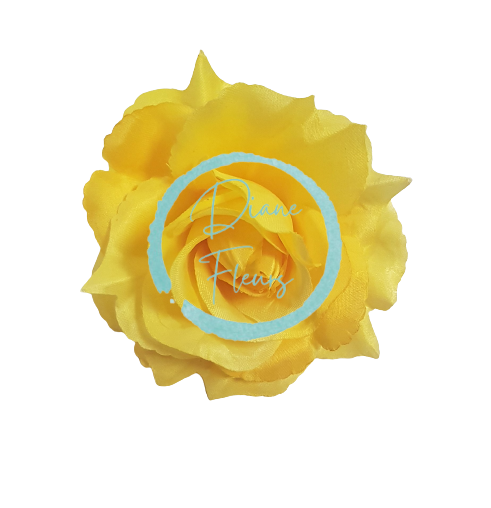 Růže hlava květu O 10cm žlutá umělá