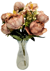 Exclusive Buchet de Bujori 50cm flori artificiale maro