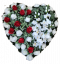 Artificial Wreath Heart Shaped with Roses and Berries 80cm x 80cm