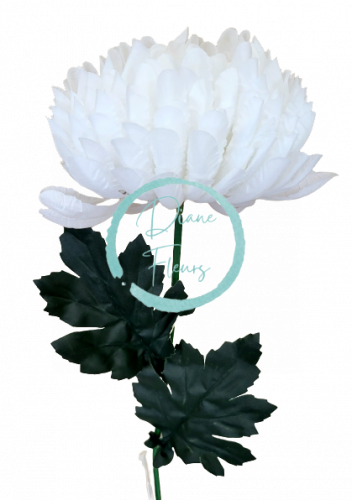 Chryzantéma kusová na stonku Exclusive bílá 60cm umělá
