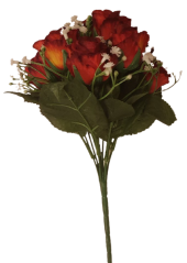 Künstliche Rosen-roter Blumenstrauß "9" 9,8 Zoll (25cm)