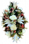 Mesterséges fenyőkoszorú rózsák, liliomok és kiegészítők 70cm x 40cm x 25cm