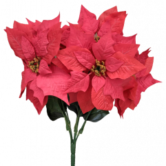 Poinsettia Vánoční hvězda kytice x5 50cm červená umělá