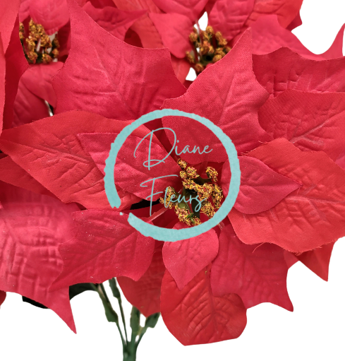 Božićna zvijezda Poinsettia buket x5 50cm crvena umjetni