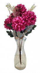 Artificial Chrysanthemums Bouquet x11 48cm Burgundy