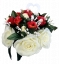 Umělé růže se srdcem v květináči 28cm x 28cm