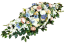 Großes Trauergesteck Exclusive aus künstliche Pfingstrosen, Rosen, Delphinium und Accessoires 135cm x 50cm x 35cm AS1017-BPC