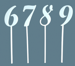 3D-Zahlen 0 bis 9 auf einem 14cm langen Stab – im Produktdetail auswählen