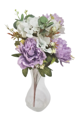 Künstliche Pfingstrosen & Hortensie strauß  48cm Lilac