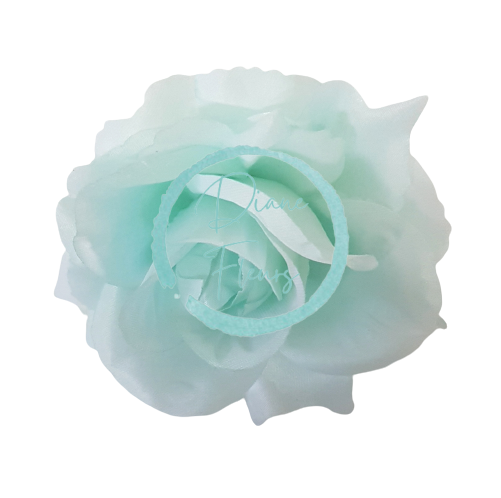 Główka kwiatu róży O 10cm st. sztuczny błękit