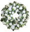 Luxusný smútočný veniec borovicový exclusive hortenzie, clematis, chryzantémy, ruže, margaréty a doplnky 80cm