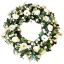 Luxusný smútočný veniec borovicový exclusive peonie pivonky, gerbery a doplnky Ø 90cm