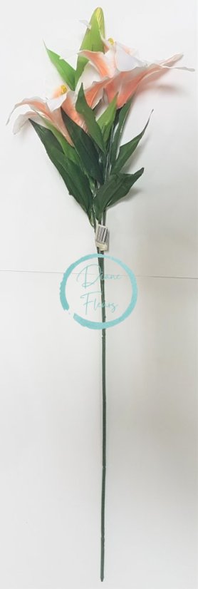 Ľalia "2" 75cm Oranžová & Biela umelá