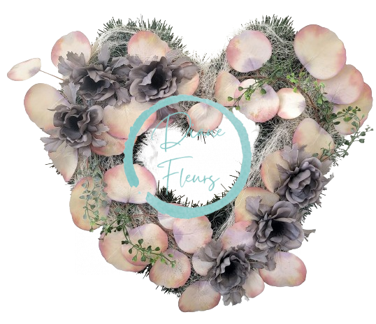 Decorative wreath "Heart -shaped" Artificial Poppies & accessories 40cm