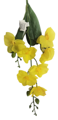 Orchidea větev "7" žlutá 60cm umělá