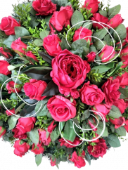 Luxusný umelý veniec Exclusive ruže a doplnky 70cm