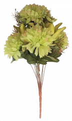 Kytice Chryzantéma & Lilie "12" 50cm zelená umělá