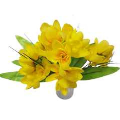 Artificial Crocus Flower bouquet x7 30cm Yellow