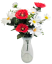 Buchet de Margarete şi Maci x12 41cm roşu, alb flori artificiale