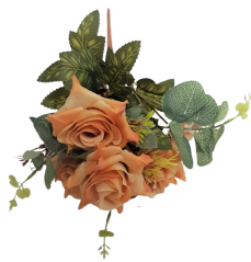 Buchet de trandafiri 30cm portocaliu flori artificiale