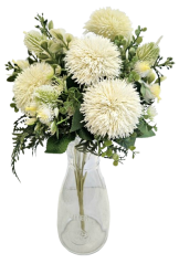 Голям букет от Thistle & Accessories 40 см изкуствен крем