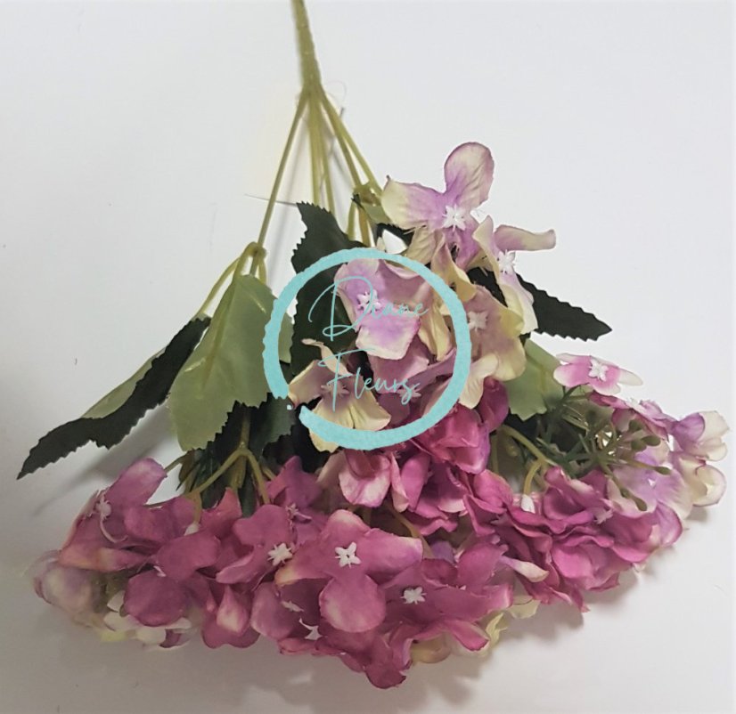 Hortenzia kytica ružová 30cm umelá