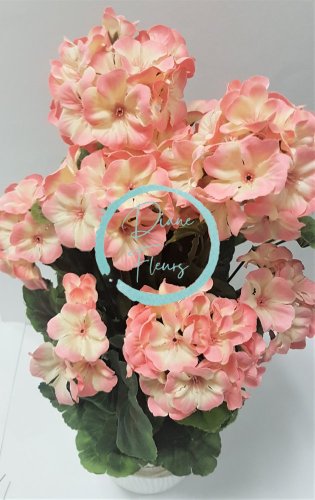 Umělý Muškát Pelargonie v květináči O 25cm x výška 49cm růžová zátěžový aranžmán