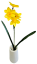 Umělý Narcis větev 45cm žlutá