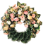Luxusný smútočný veniec borovicový exclusive peonie pivonky, gerbery a doplnky Ø 100cm