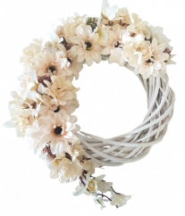 Wicker wreath decorated with Artificial Gerberas Ø 30cm