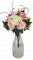 Viazaná kytica Exclusive ruže, peónie pivonky, hortenzie a doplnky 35cm umelá