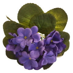 Ciemnofioletowy kwiat niebieski 23cm sztuczny