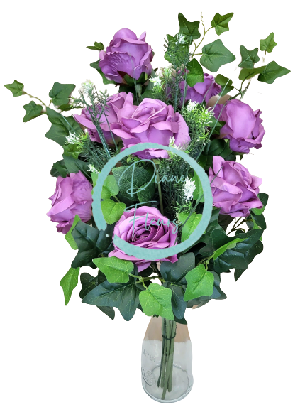 Bukiet wiązany Ekskluzywna róża i dodatki sztuczne 70cm