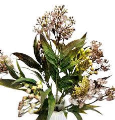 Dekorace přízdoba zeleň umělá 37cm světle fialová, zelená