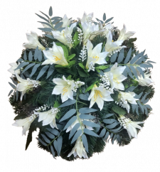 Artificial Wreath Lilies & Fern & Accessories Ø 55cm