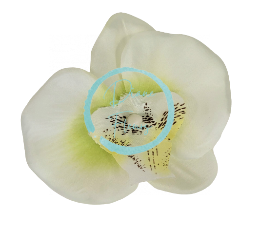 Główka kwiatu storczyka 10cm x 8cm kremowa sztuczna - cena dotyczy opakowania 24 szt