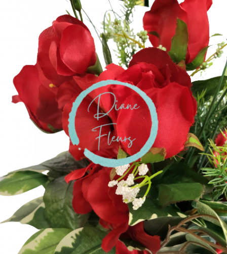 Vezani buket Exclusive ruže, gladiole, dodaci 53cm umjetni