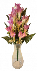 Artificial Lilies Bouquet x12 50cm Purple