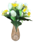 Sztuczny bukiet tulipanów i żonkili x12 33cm kremowożółty