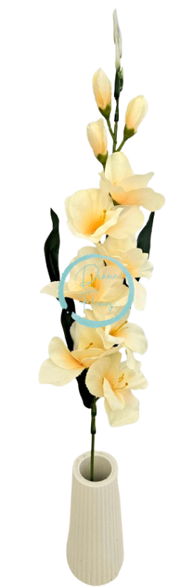 Gladiola kusová do vázy 78cm béžová umělá