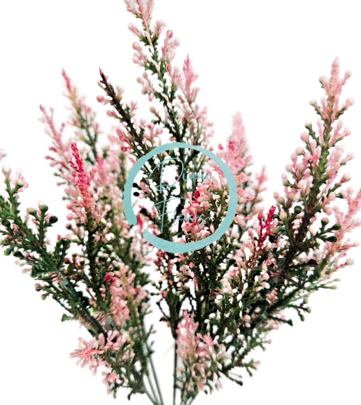 Dekorácia prízdoba zeleň umelá 36cm ružová