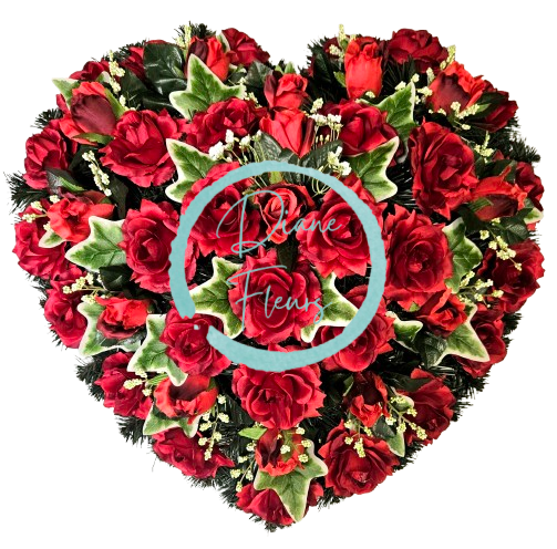 Temetési koszorú "szív" rózsák 60cm x 60cm művirág