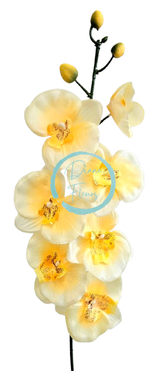 Umělá orchidea kusová 70cm žlutá