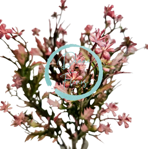 Dekorace přízdoba zeleň umělá 34cm růžová