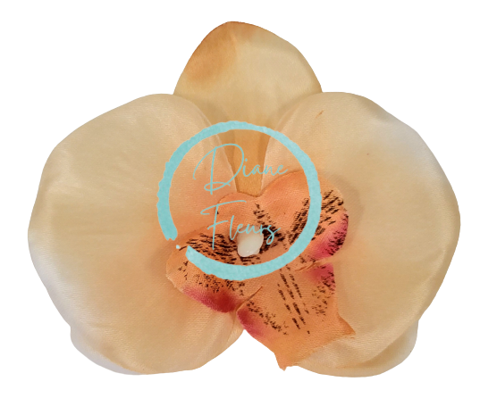 Główka kwiatu storczyka 10cm x 8cm brzoskwiniowa sztuczna - cena dotyczy opakowania 24 szt.